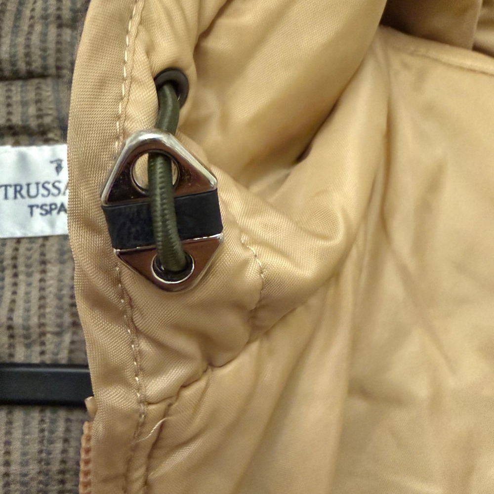 Trussardi T'Space Womens Tan Hooded Zip Up Lightweight Jacket Size ITALIAN 42 S - Picture 5 of 9